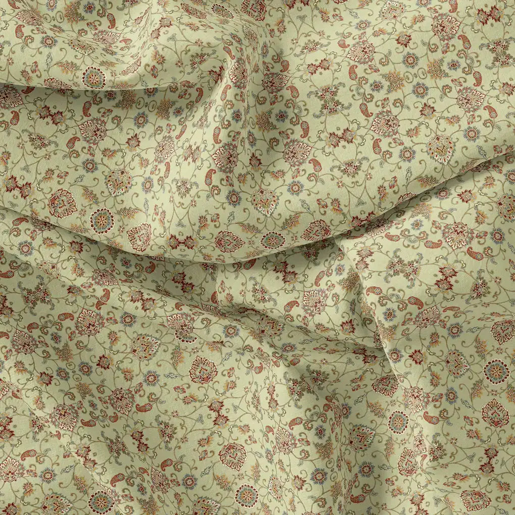 Pista Green Baroque Pure Georgette Printed Fabric Material – pg 0 ma013977 110 pista green baroque pure georgette printed fabric material 4