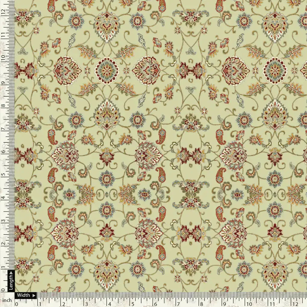 Pista Green Baroque Pure Georgette Printed Fabric Material – pg 0 ma013977 110 pista green baroque pure georgette printed fabric material 5