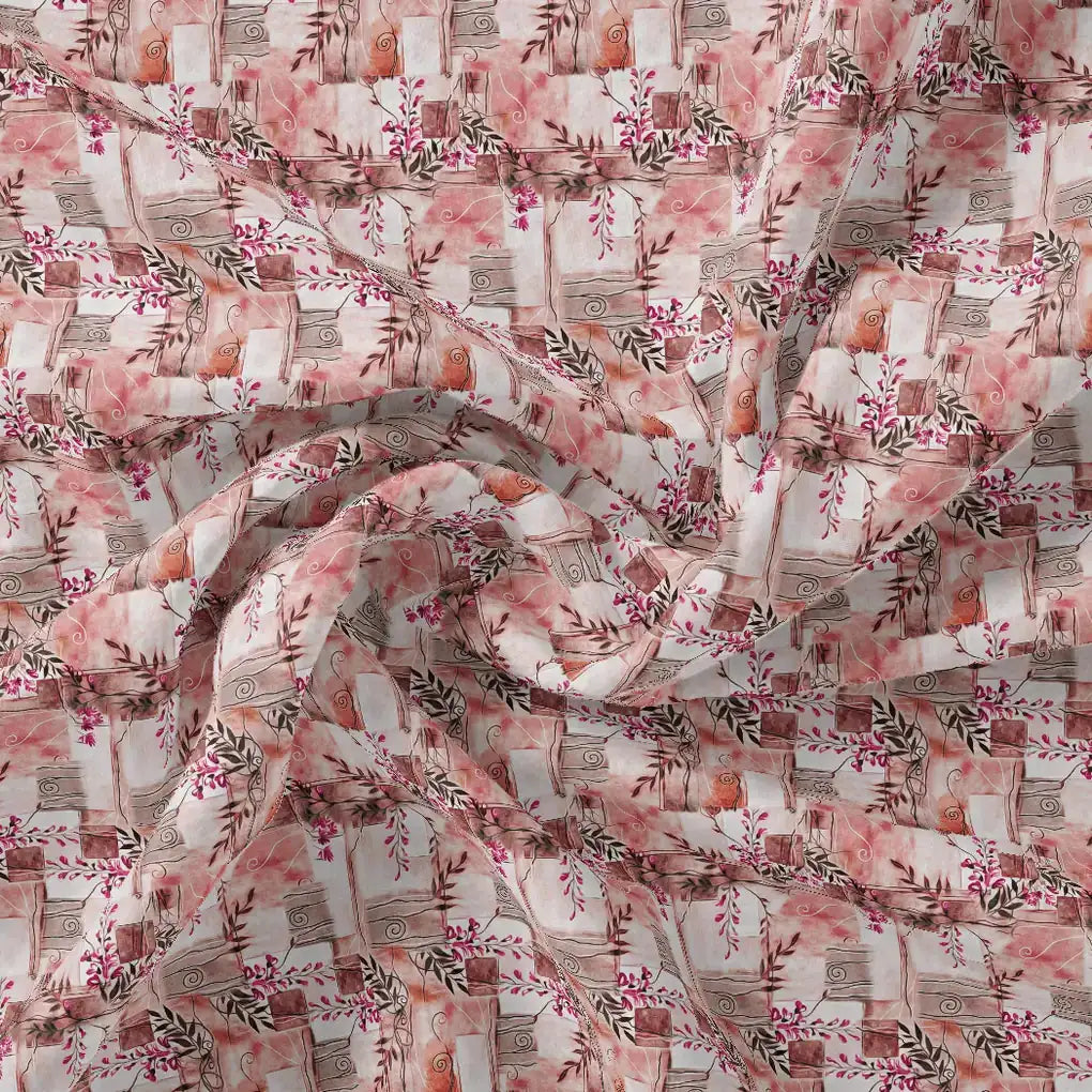 Black Botanical Pure Georgette Printed Fabric Material – pg 0 ma013988 110 black botanical pure georgette printed fabric material 1