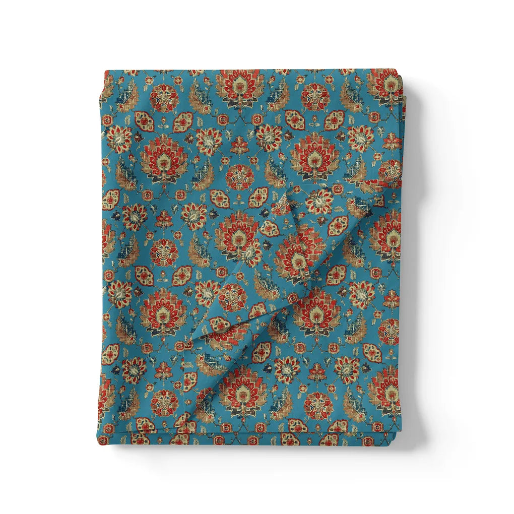 Brown Jecobean Floral Pure Georgette Printed Fabric Material – pg 0 ma014768 110 brown jecobean floral pure georgette printed fabric material 3