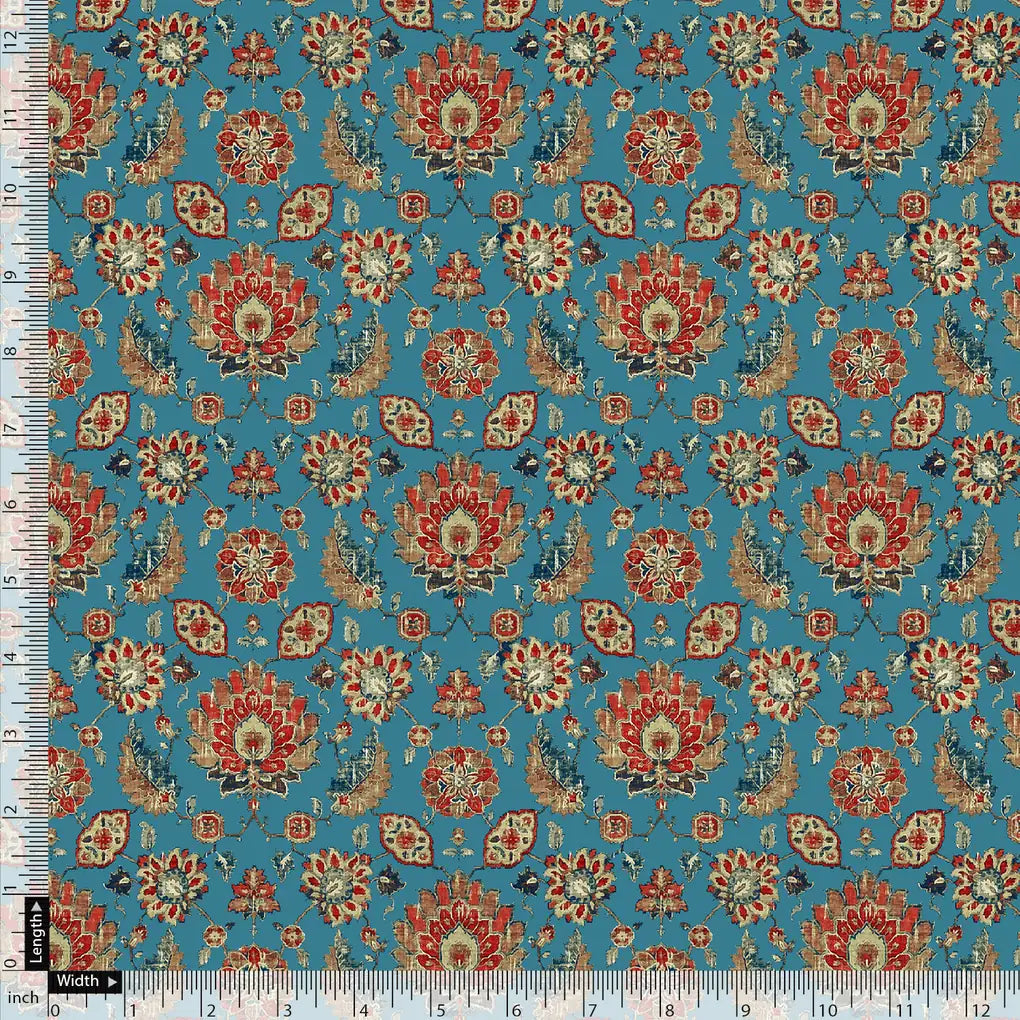 Brown Jecobean Floral Pure Georgette Printed Fabric Material – pg 0 ma014768 110 brown jecobean floral pure georgette printed fabric material 5