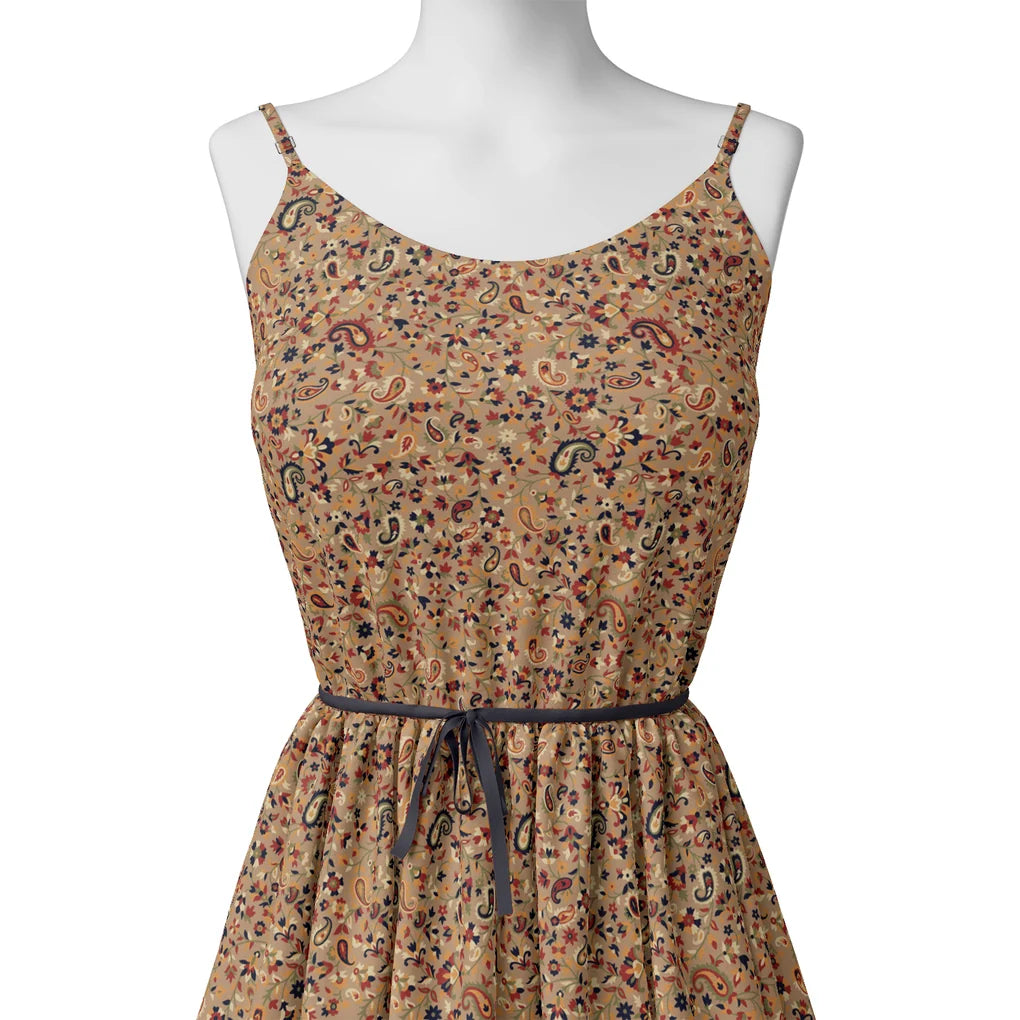 Brown Paisley Pure Georgette Printed Fabric Material – pg 0 ma014797 110 brown paisley pure georgette printed fabric material 2