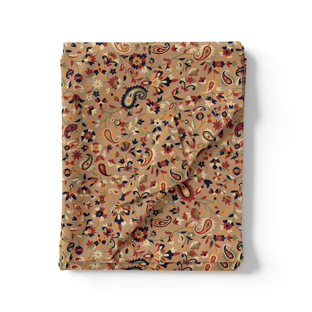 Brown Paisley Pure Georgette Printed Fabric Material – pg 0 ma014797 110 brown paisley pure georgette printed fabric material 3