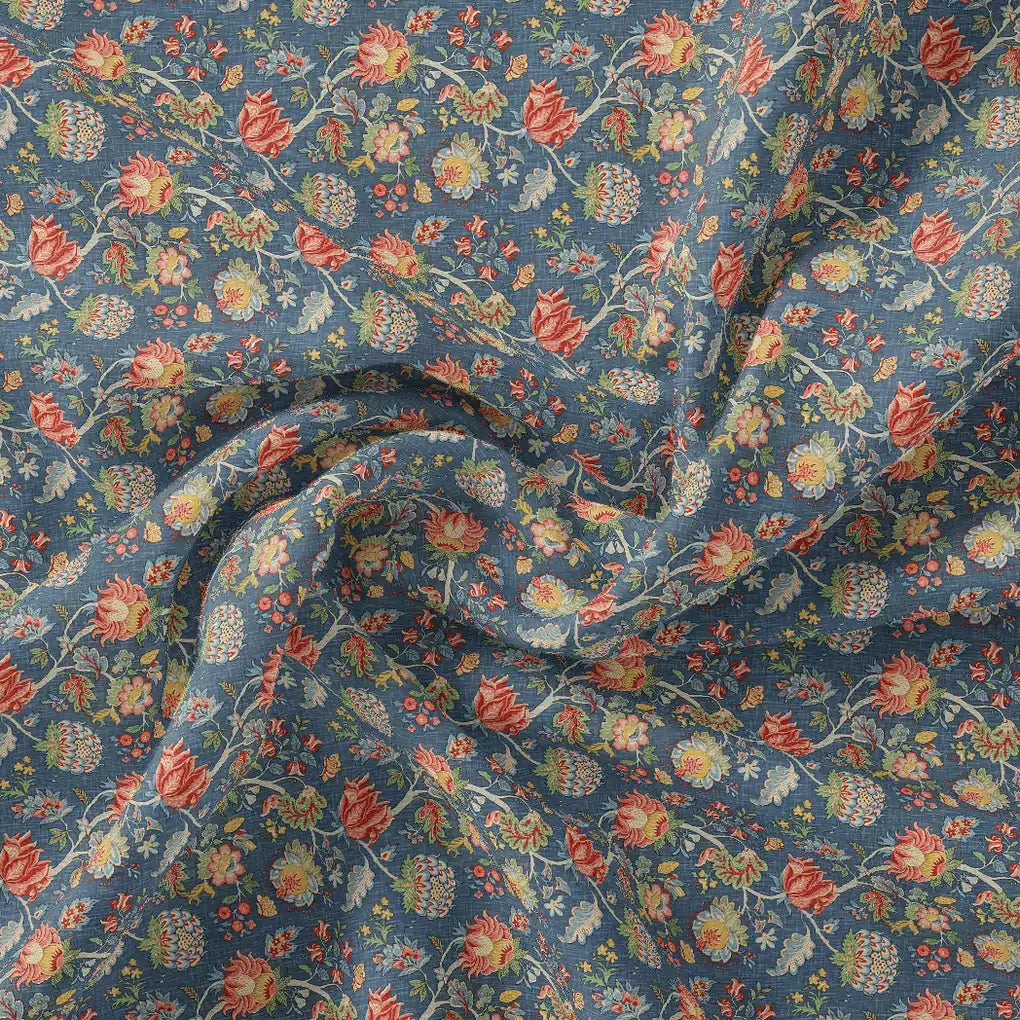 Multicolor Jecobean Floral Pure Georgette Printed Fabric Material – pg 0 ma014923 110 multicolor jecobean floral pure georgette printed fabric material 1
