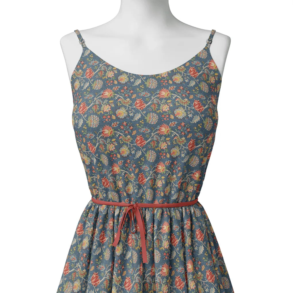 Multicolor Jecobean Floral Pure Georgette Printed Fabric Material – pg 0 ma014923 110 multicolor jecobean floral pure georgette printed fabric material 2