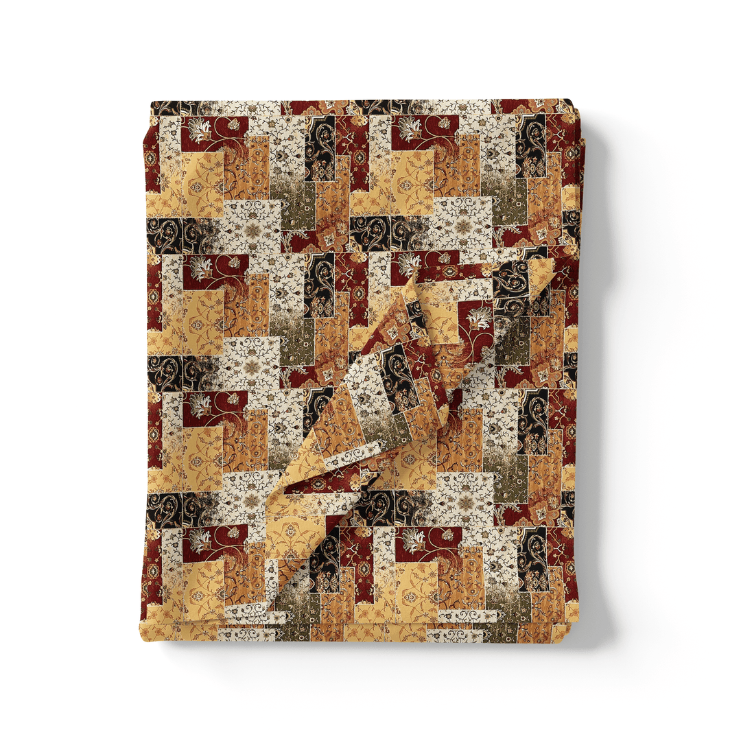 Decorative Square Puzzle In Flower Pure Georgette Printed Fabric - FAB VOGUE Studio®