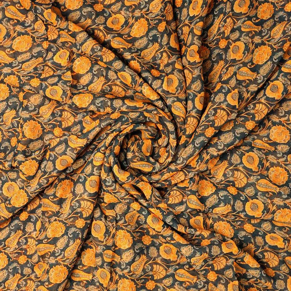 Black Art Nouveau Pure Georgette Printed Fabric Material – pg 0 ma015070 110 black art nouveau pure georgette printed fabric material 1