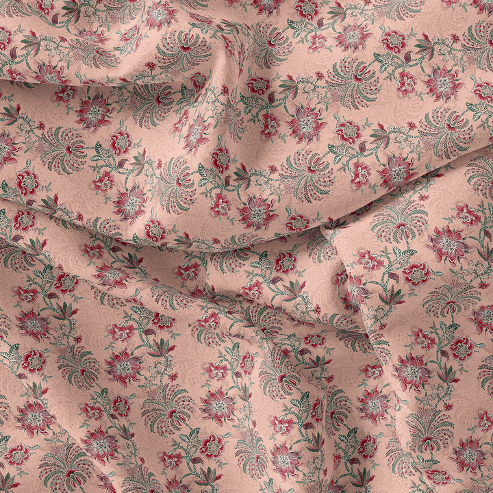 Green Jecobean Floral Pure Georgette Printed Fabric Material - FAB VOGUE Studio®