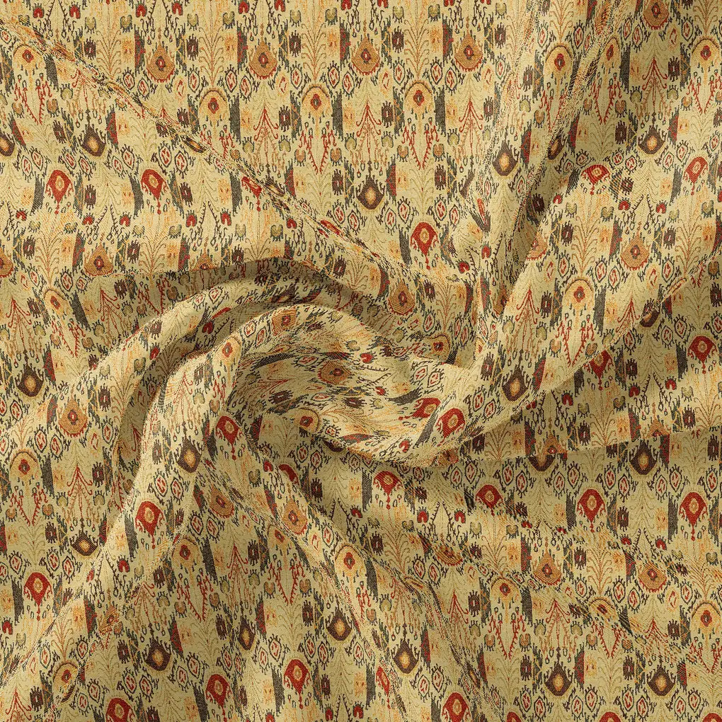 Golden Ikat Pure Georgette Printed Fabric Material – pg 0 ma015262 110 golden ikat pure georgette printed fabric material 1