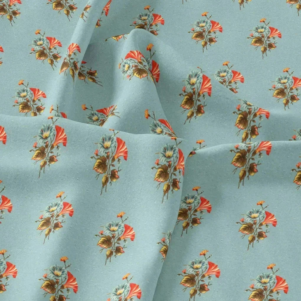 Vintage Flower Repeat Digital Printed Fabric - Pure Georgette – pg 0 ma0156 110 vintage flower repeat digital printed fabric pure georgette 3