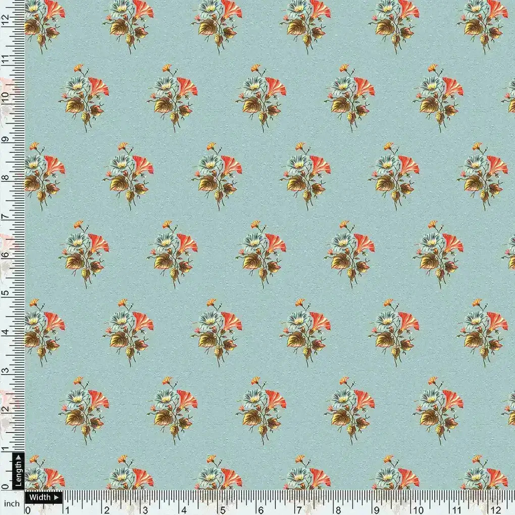 Vintage Flower Repeat Digital Printed Fabric - Pure Georgette – pg 0 ma0156 110 vintage flower repeat digital printed fabric pure georgette 4