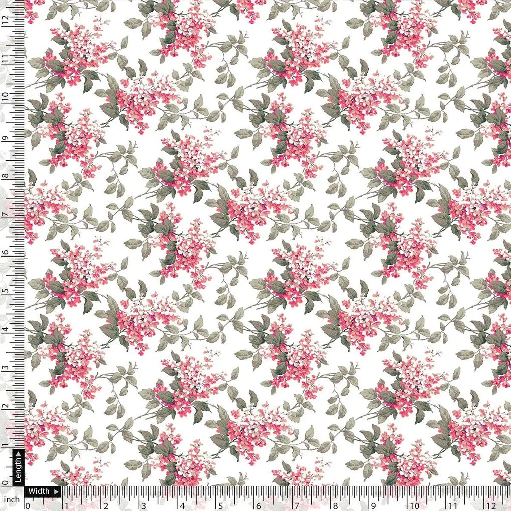 Tiny Daffodil Flower With Birch Leaves Digital Printed Fabric - Pure Georgette – pg 0 ma016202 110 tiny daffodil flower with birch leaves digital printed fabric pure georgette 4