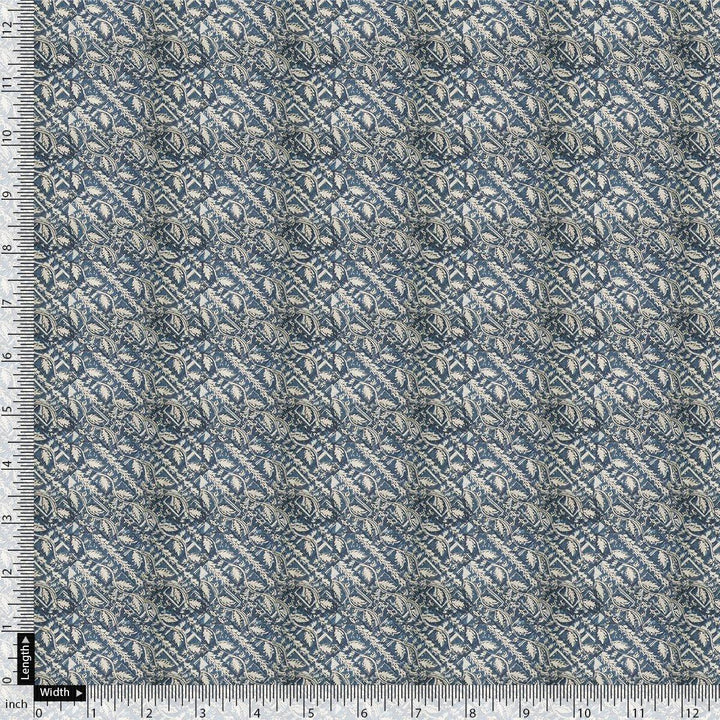 Tiny Branch With Morden Leaves Digital Printed Fabric - Pure Georgette - FAB VOGUE Studio®
