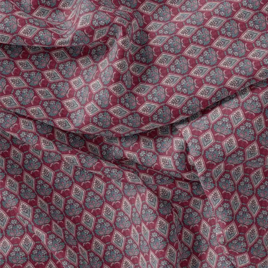 Morden Damask With Flower Digital Printed Fabric - Pure Georgette – pg 0 ma0185 110 morden damask with flower digital printed fabric pure georgette 3