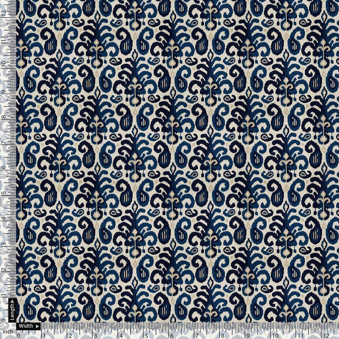 Decorative Paisley Seamless Repeat Digital Printed Fabric - Pure Georgette - FAB VOGUE Studio®