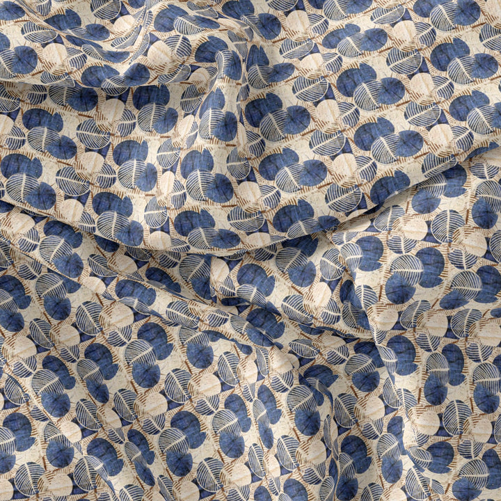 Stylized Round Leaf Digital Printed Fabric - Pure Georgette - FAB VOGUE Studio®