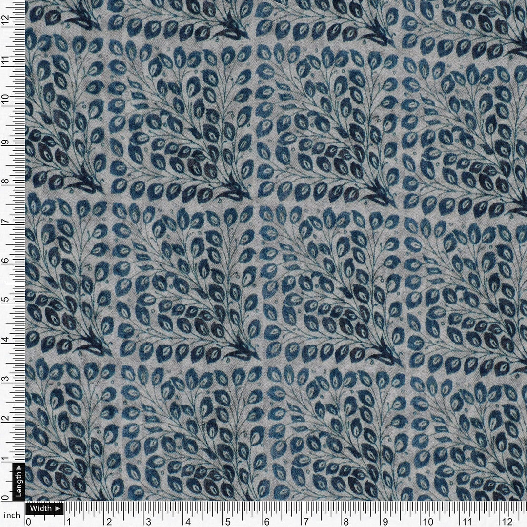 Morpich Block Digital Printed Fabric - Pure Georgette - FAB VOGUE Studio®
