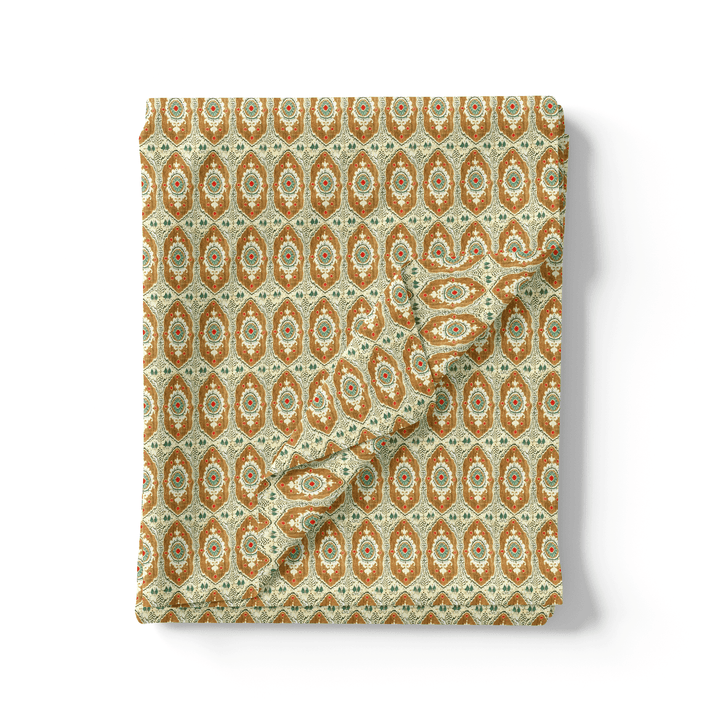Juniper Green Geometric Pure Georgette Printed Fabric Material - FAB VOGUE Studio®