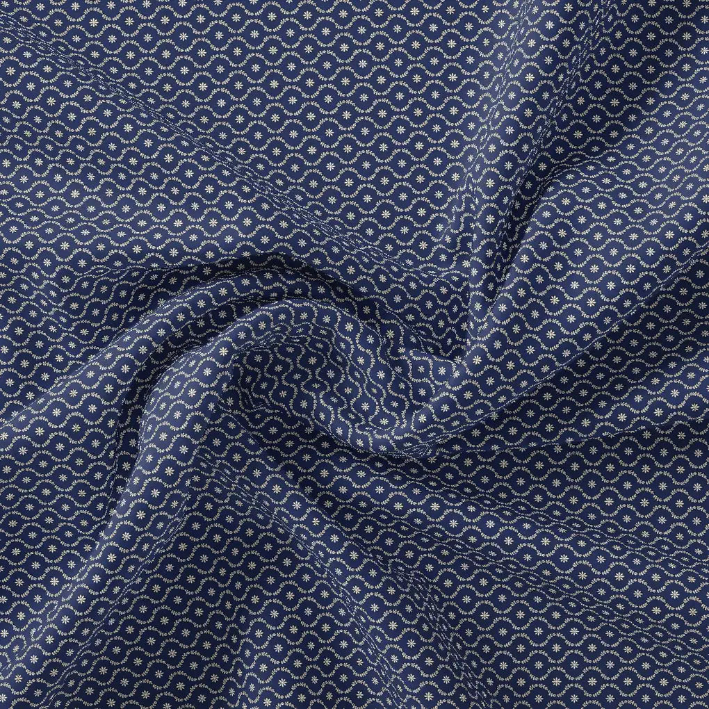 Attractive Tiny Blue Star Ogee Digital Printed Fabric - Pure Georgette – pg 0 ma0205 110 attractive tiny blue star ogee digital printed fabric pure georgette 1