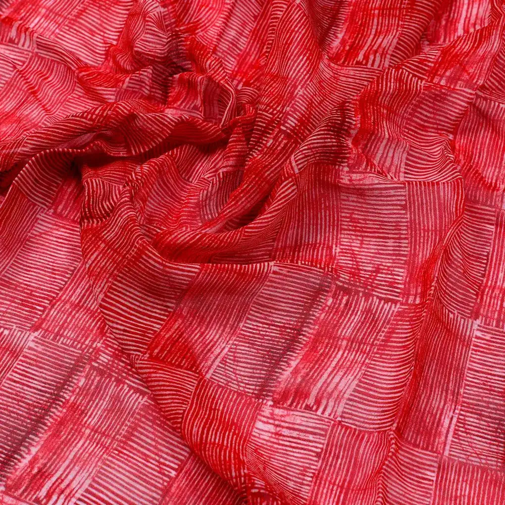 Checkes Textured Red And White Digital Printed Fabric - Pure Georgette – pg 0 ma02235 110 checkes textured red and white digital printed fabric pure georgette 3
