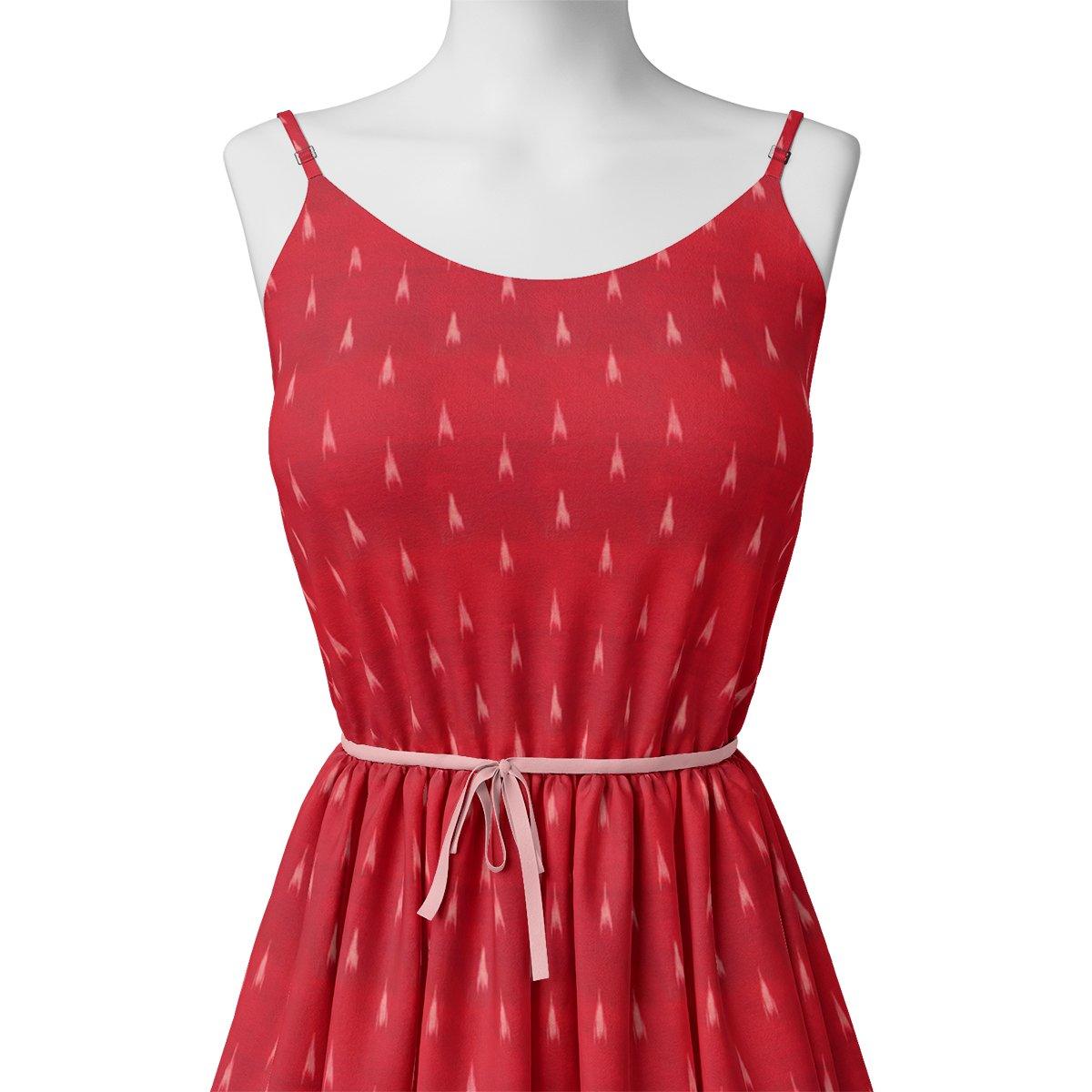 Red Polka Motif Digital Printed Fabric - Pure Georgette – pg 0 ma02270 110 red polka motif digital printed fabric pure georgette 2