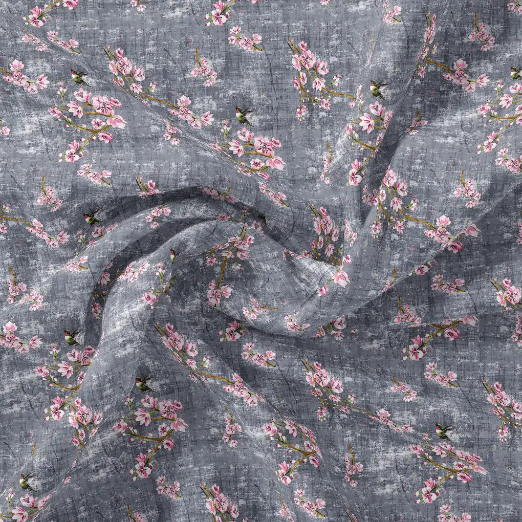 Pink Ditsy Pure Georgette Printed Fabric Material – pg 0 ma02293 110 pink ditsy pure georgette printed fabric material 1