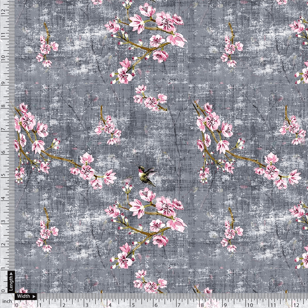 Pink Ditsy Pure Georgette Printed Fabric Material - FAB VOGUE Studio®