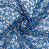 White Jasud Flower With Stalk Digital Printed Fabric - Pure Georgette – pg 0 ma02863p3 110 white jasud flower with stalk digital printed fabric pure georgette 1