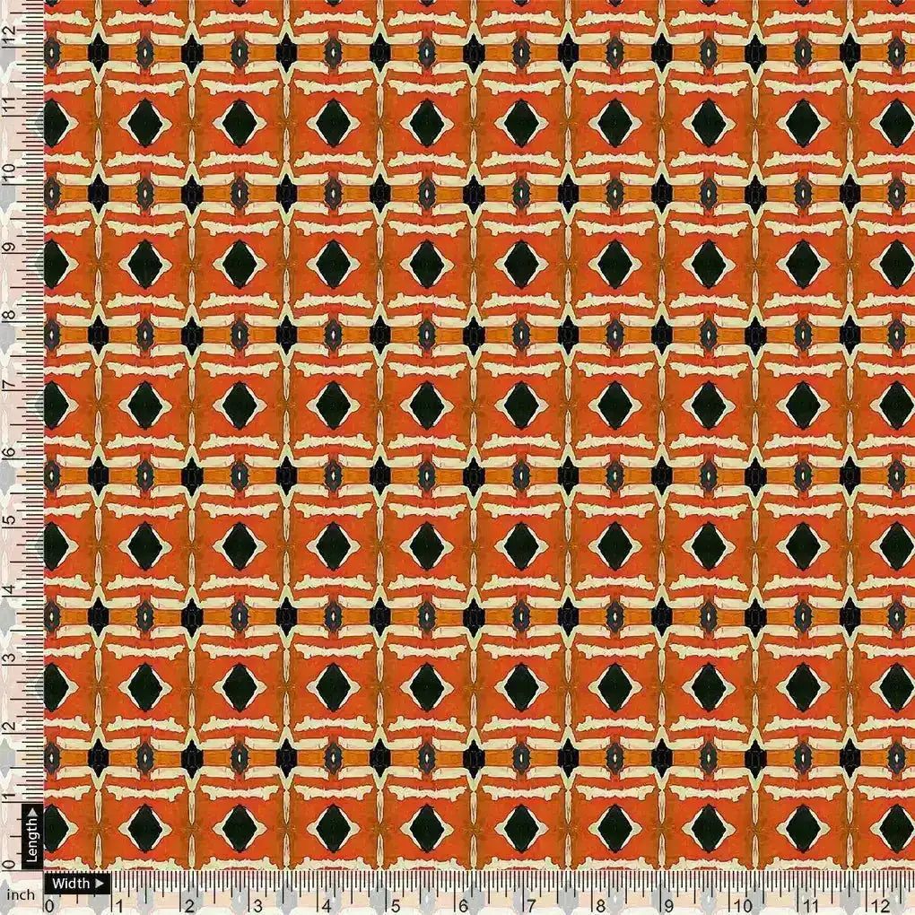 Orange Abstract Repeat Motif Digital Printed Fabric - Pure Georgette – pg 0 ma03322p2 110 orange abstract repeat motif digital printed fabric pure georgette 4