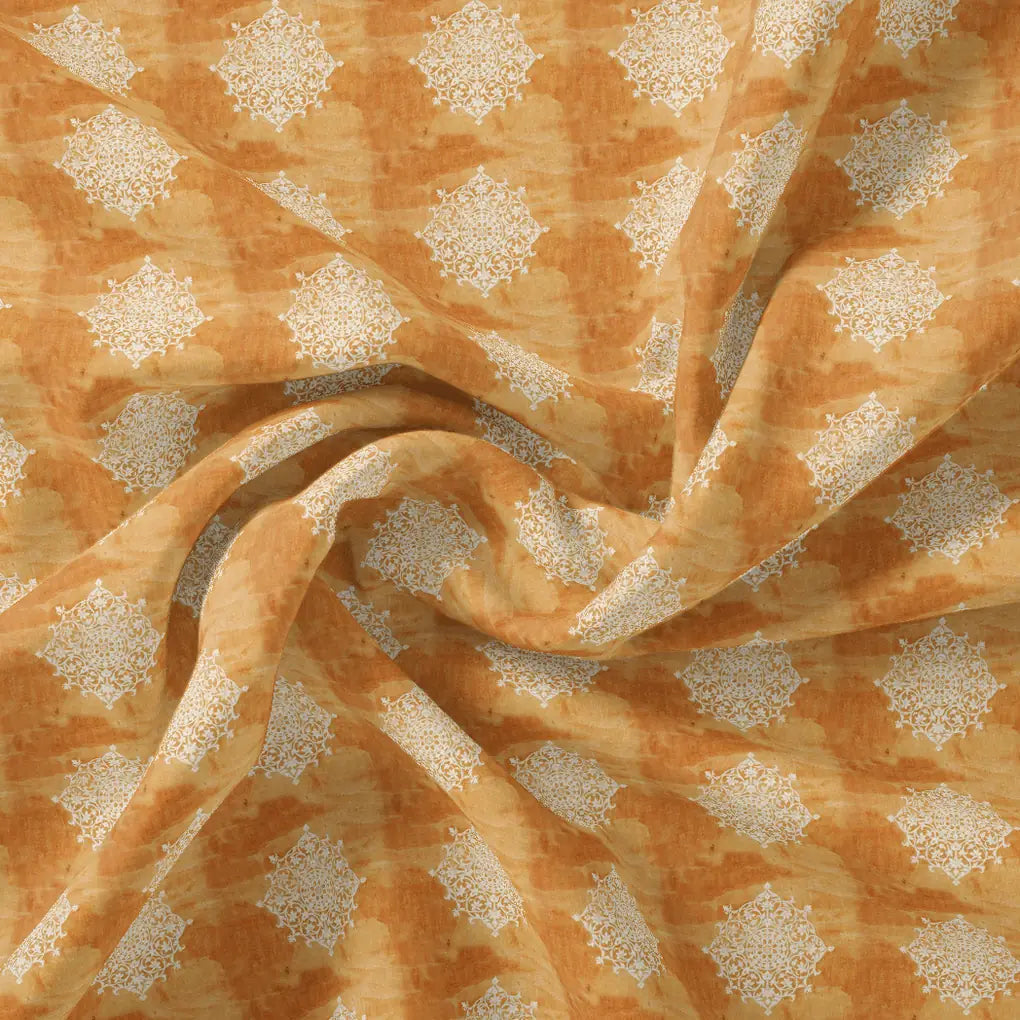 Golden Aborignal Pure Georgette Printed Fabric Material – pg 0 ma03953 110 golden aborignal pure georgette printed fabric material 1