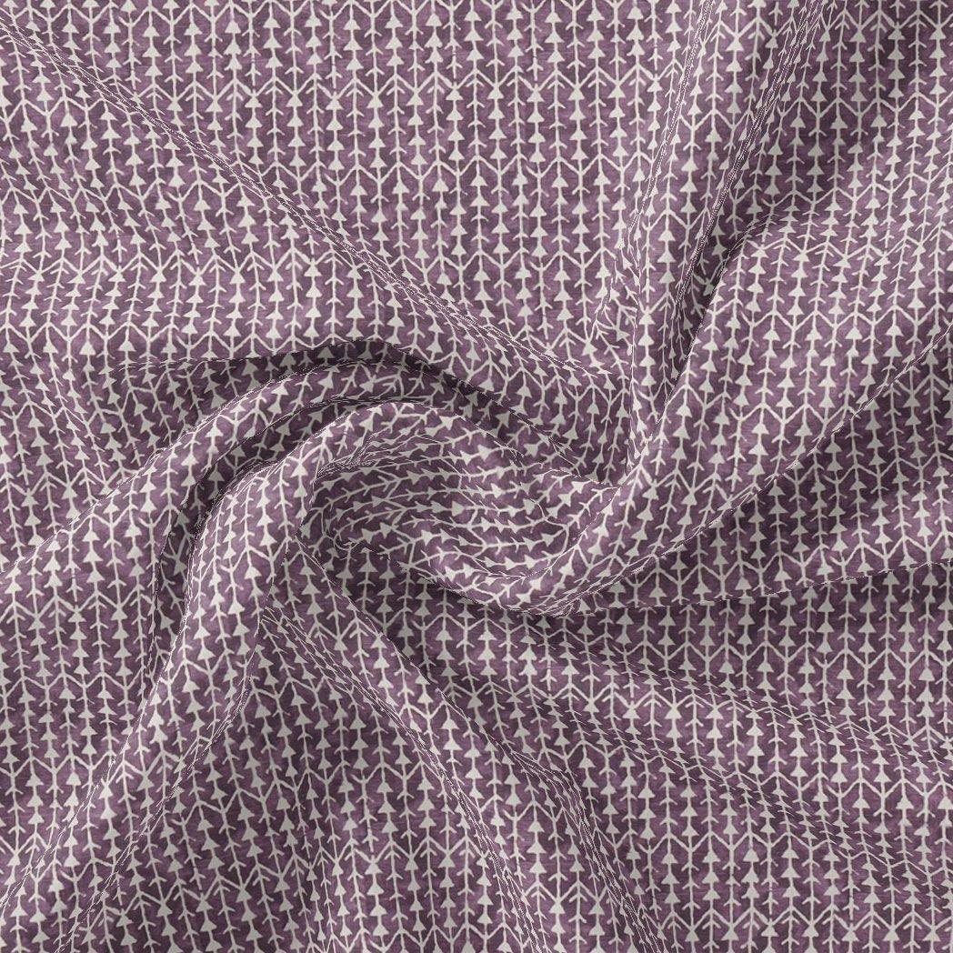 Seamless Link Abstract With Old Lavender Digital Printed Fabric - Pure Georgette - FAB VOGUE Studio®