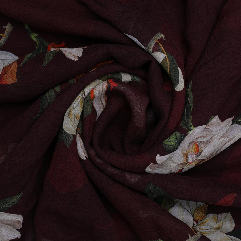 Big White Flower Repeat Digital Printed Fabric - Pure Georgette – pg 0 ma05154 110 big white flower repeat digital printed fabric pure georgette 1