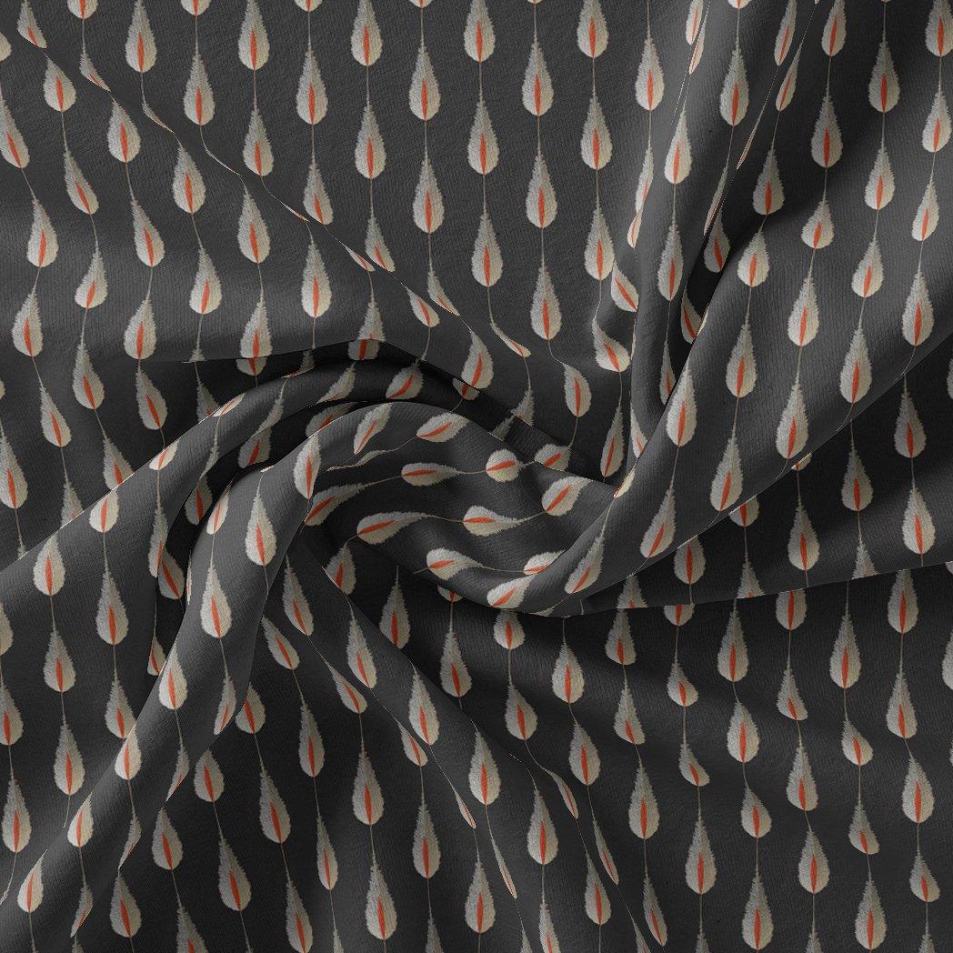 Feather Stripes Digital Printed Fabric - Pure Georgette - FAB VOGUE Studio®