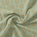 Beautiful Golden Fleur De Lis Pattern Digital Printed Fabric - Pure Georgette – pg 0 ma0584 110 beautiful golden fleur de lis pattern digital printed fabric pure georgette 1