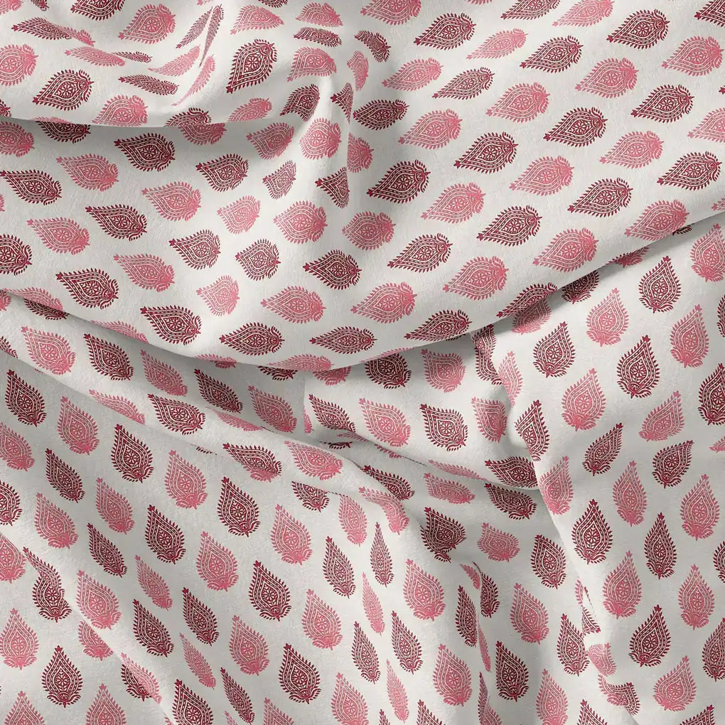 Lovely Pink And Brown Hand Block Leaves Digital Printed Fabric - Pure Georgette – pg 0 ma0586 110 lovely pink and brown hand block leaves digital printed fabric pure georgette 4