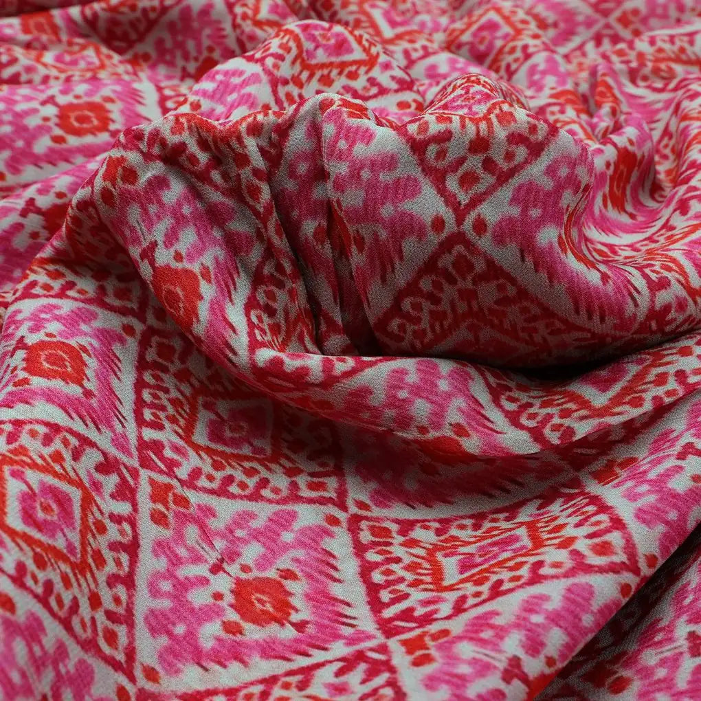 Hand Painted Argyle Pattern Digital Printed Fabric - Pure Georgette – pg 0 ma0708 110 hand painted argyle pattern digital printed fabric pure georgette 3