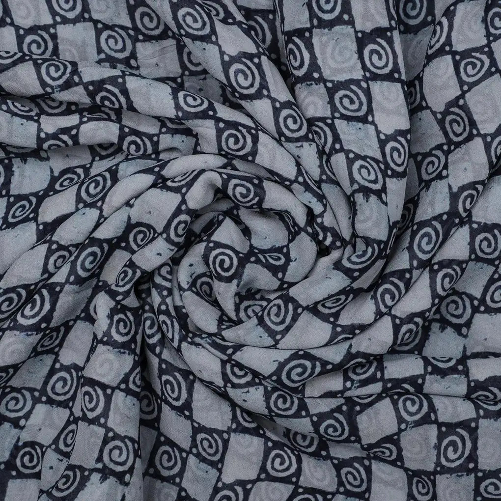 Classic Round With Checks Digital Printed Fabric - Pure Georgette – pg 0 ma0846 110 classic round with checks digital printed fabric pure georgette 1