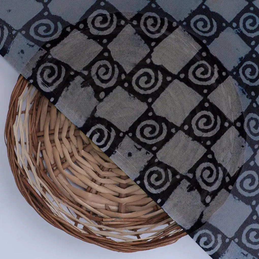 Classic Round With Checks Digital Printed Fabric - Pure Georgette – pg 0 ma0846 110 classic round with checks digital printed fabric pure georgette 2