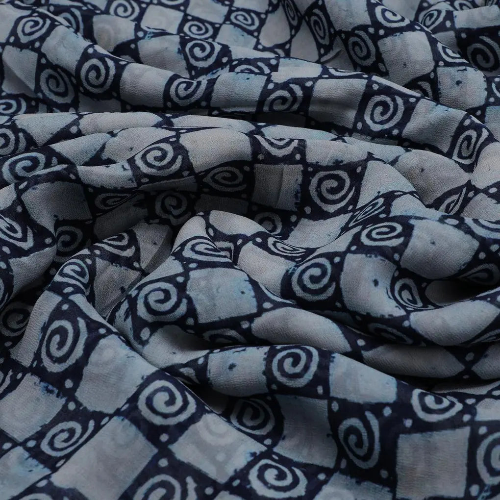 Classic Round With Checks Digital Printed Fabric - Pure Georgette – pg 0 ma0846 110 classic round with checks digital printed fabric pure georgette 3