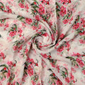 Beautifull Pink Calendula Flower Digital Printed Fabric - Pure Georgette – pg 0 ma08529 110 beautifull pink calendula flower digital printed fabric pure georgette 1