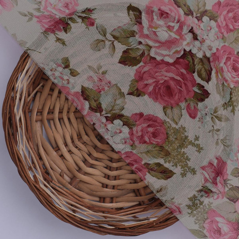 Beautiful Bunch of Roses Digital Printed Fabric - FAB VOGUE Studio®