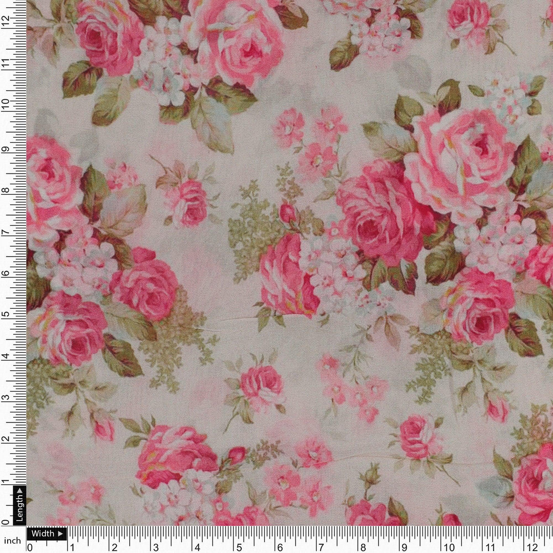 Beautiful Bunch of Roses Digital Printed Fabric - FAB VOGUE Studio®