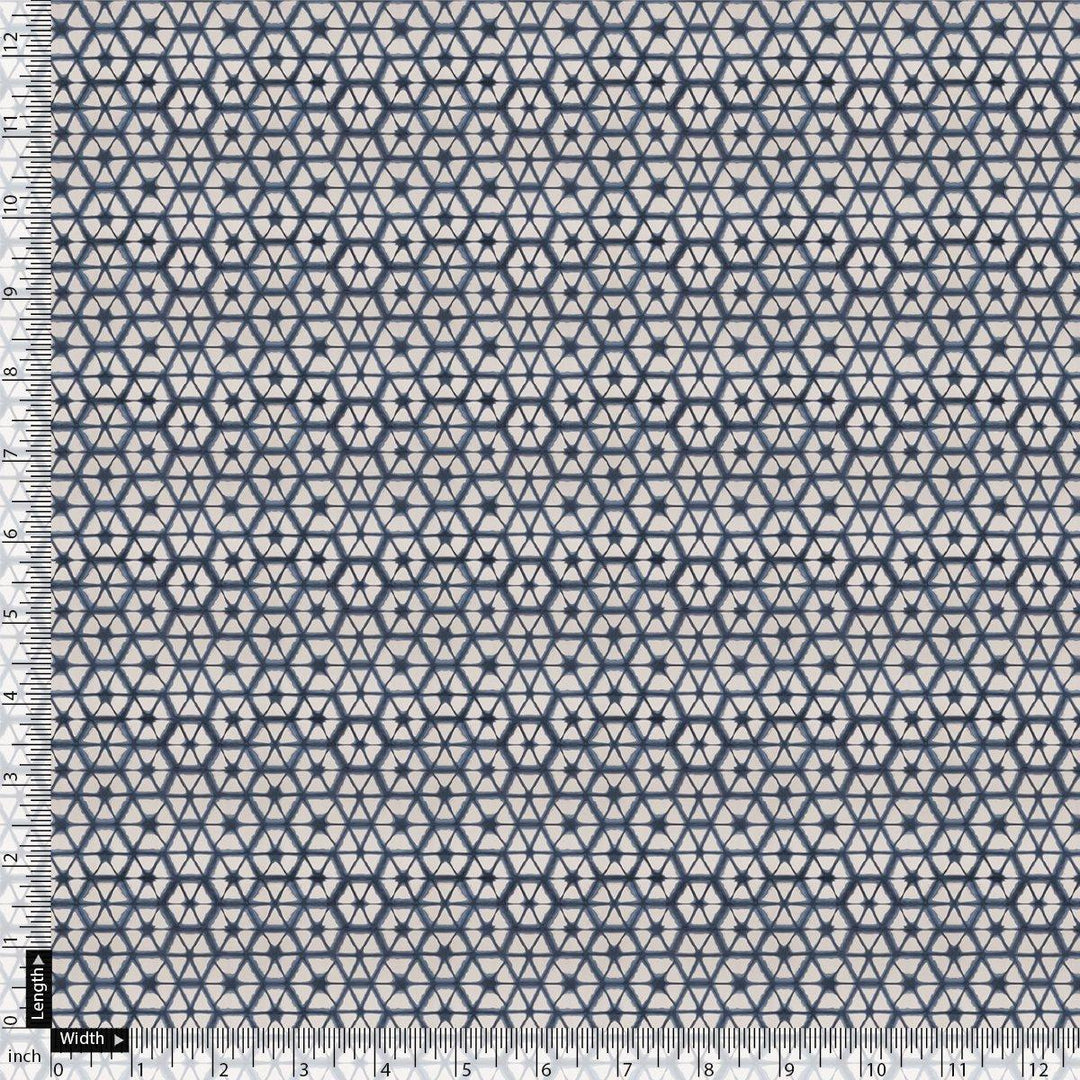 Creative Morden Abstract Hexagon Digital Printed Fabric - Pure Georgette - FAB VOGUE Studio®