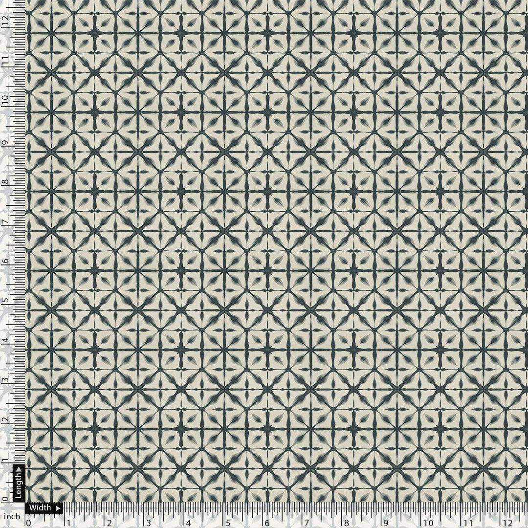 Watercolour Tringle And Square Seamless Pattern Digital Printed Fabric - Pure Georgette - FAB VOGUE Studio®