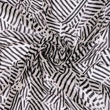 Attractive Black Strips With Bone Colour Digital Printed Fabric - Pure Georgette – pg 0 ta0078 110 attractive black strips with bone colour digital printed fabric pure georgette 1