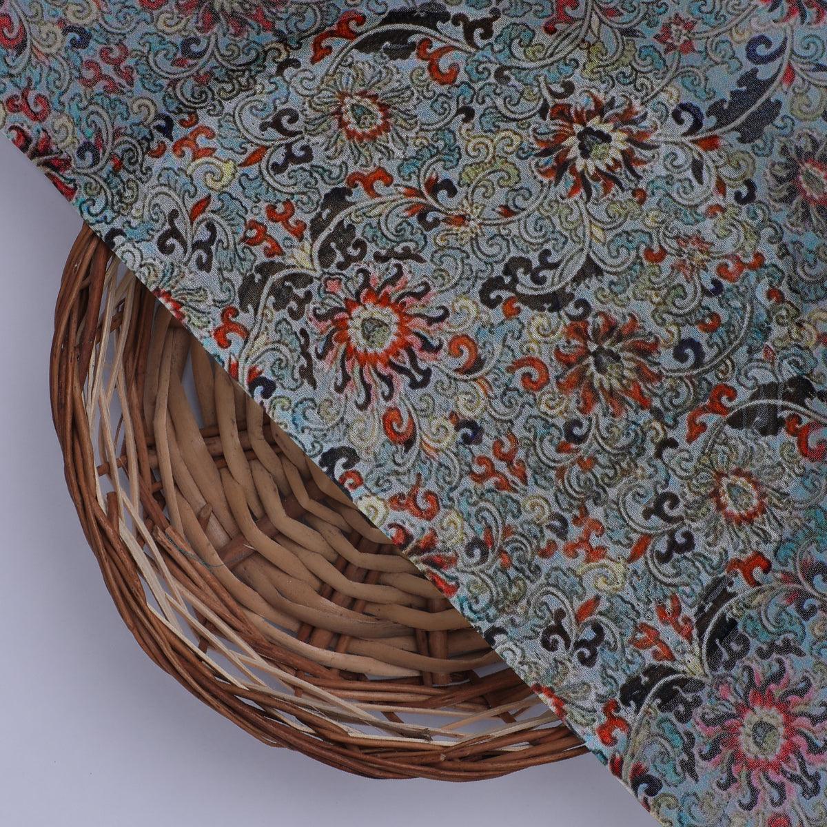 Rich Decorative Flower Digital Printed Fabric - FAB VOGUE Studio®
