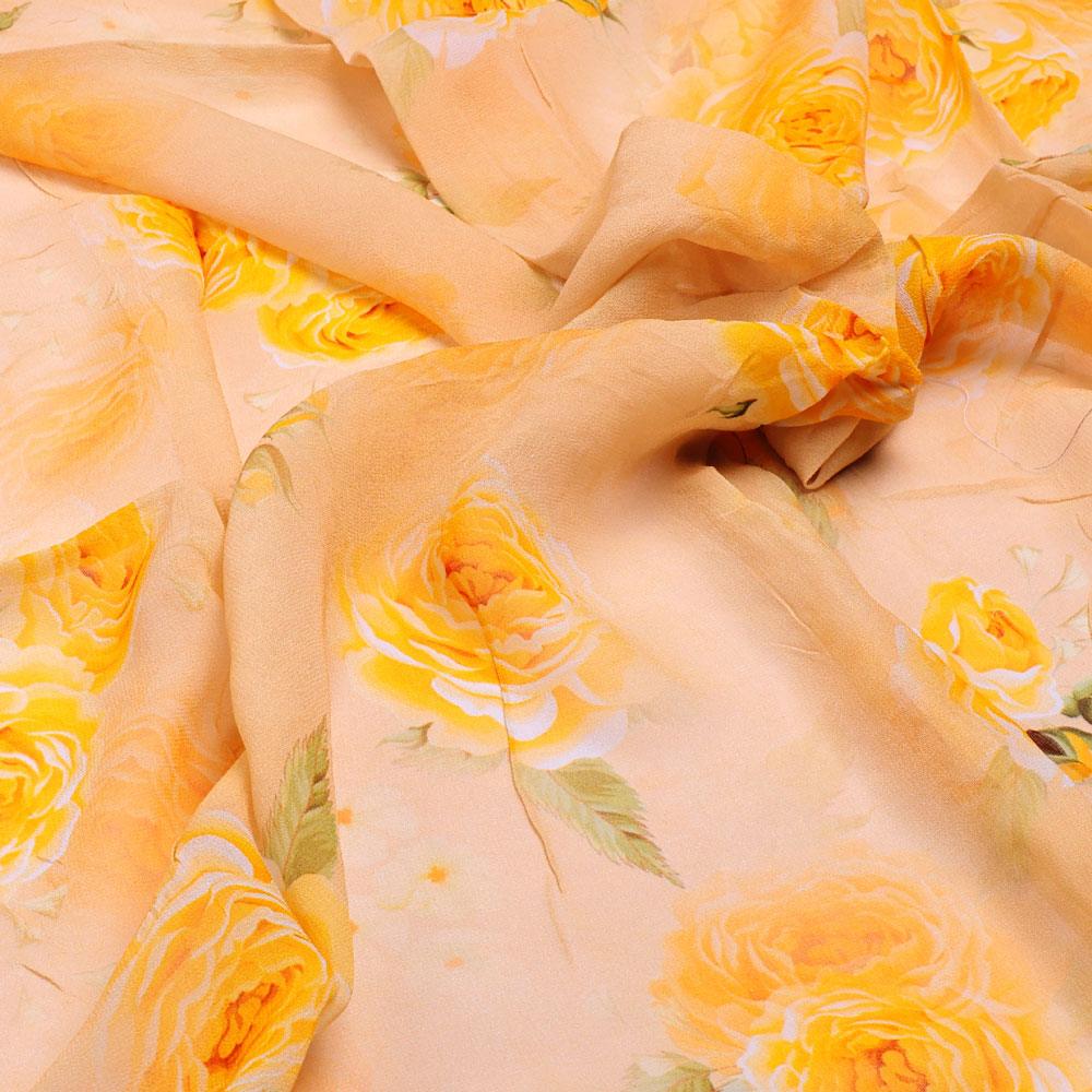 Yellow Floral Pure Georgette Printed Fabric – pg 0 ta010419 110 yellow floral pure georgette printed fabric 3