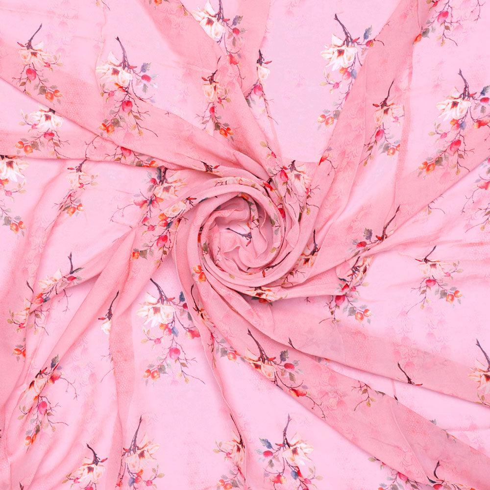 Multicolor Flower Pure Georgette Printed Fabric - FAB VOGUE Studio®