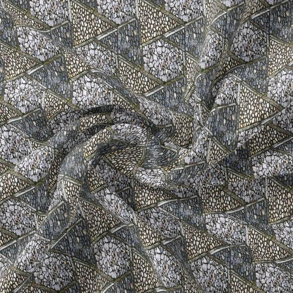 Morden Triangle Stone Art Digital Printed Fabric - Pure Georgette – pg 0 ta0107 110 morden triangle stone art digital printed fabric pure georgette 1