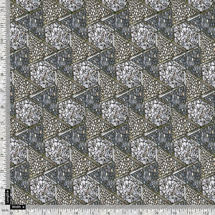 Morden Triangle Stone Art Digital Printed Fabric - Pure Georgette - FAB VOGUE Studio®
